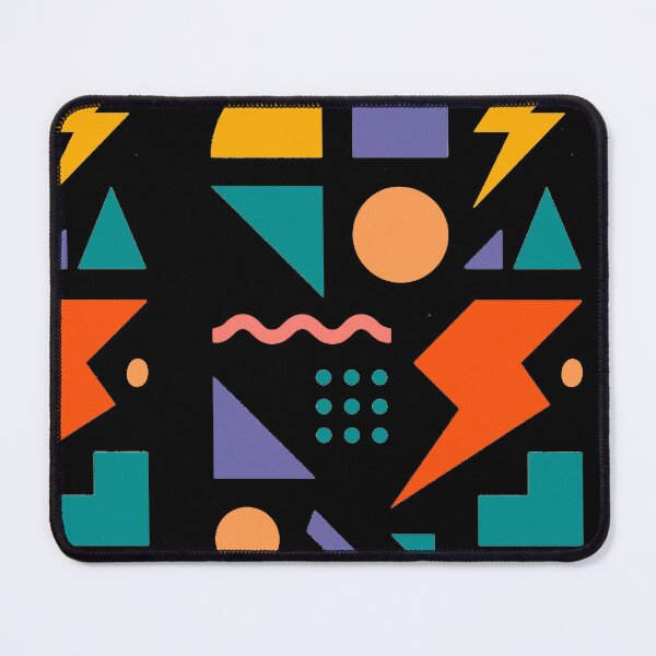 Item preview, Abstract Geometric Shapes – Colorful Retro Memphis Design on Black designed and sold by Samuk-Fern.