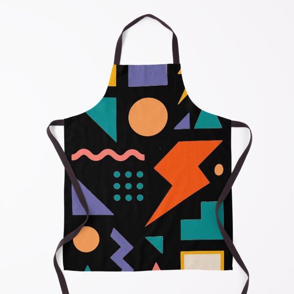 Item preview, Abstract Geometric Shapes – Colorful Retro Memphis Design on Black designed and sold by Samuk-Fern.
