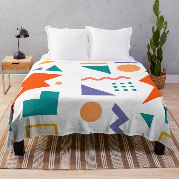 Item preview, Abstract Geometric Shapes – Colorful Retro Memphis Design on Black designed and sold by Samuk-Fern.