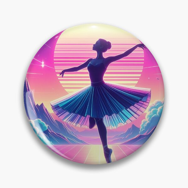 Item preview, Synthwave ballet dancer on clouds designed and sold by Boxing Kangaroo Retail Company.