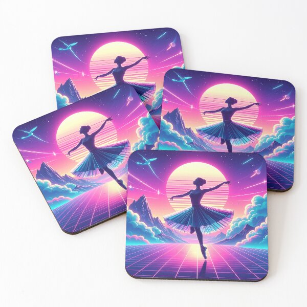 Item preview, Synthwave ballet dancer on clouds designed and sold by Boxing Kangaroo Retail Company.