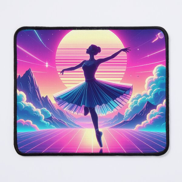 Item preview, Synthwave ballet dancer on clouds designed and sold by Boxing Kangaroo Retail Company.