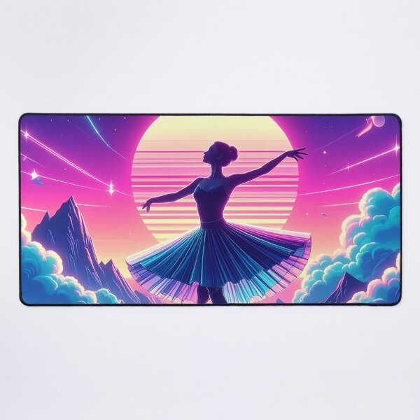 Item preview, Synthwave ballet dancer on clouds designed and sold by Boxing Kangaroo Retail Company.
