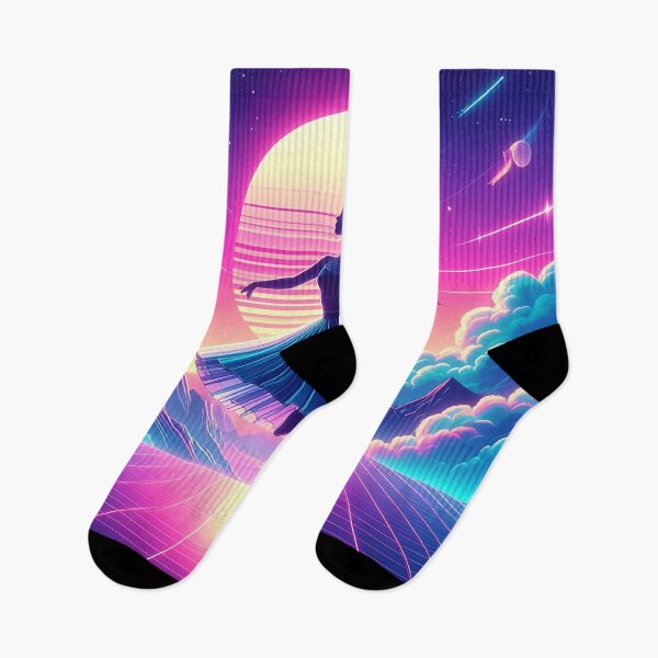 Item preview, Synthwave ballet dancer on clouds designed and sold by Boxing Kangaroo Retail Company.