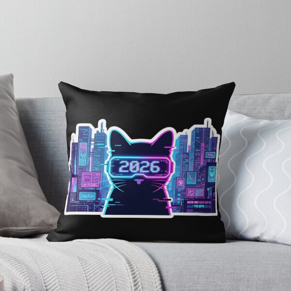 Artikelvorschau, Frohes Neues Jahr 2026 Cyberpunk Katze entworfen und verkauft von Abdeelol.
