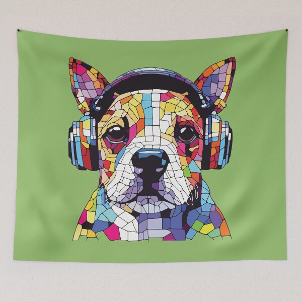 Item preview, cool bulldog mosaic designed and sold by designmari.