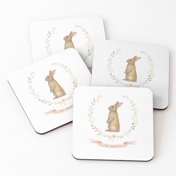 Item preview, Boho Bunny Nursery Print, "Be Sweet" Watercolor Baby Animal Wall Art, Cottagecore Bunny designed and sold by MarketMavenGift.