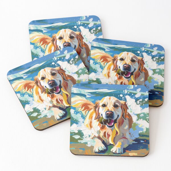 Item preview, Golden Retriever Beach Dog with Ball designed and sold by ChrisButler.