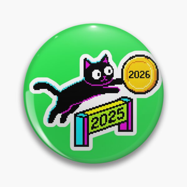 Artikelvorschau, Frohes Neues Jahr 2026 Pixel Art Katze entworfen und verkauft von Abdeelol.
