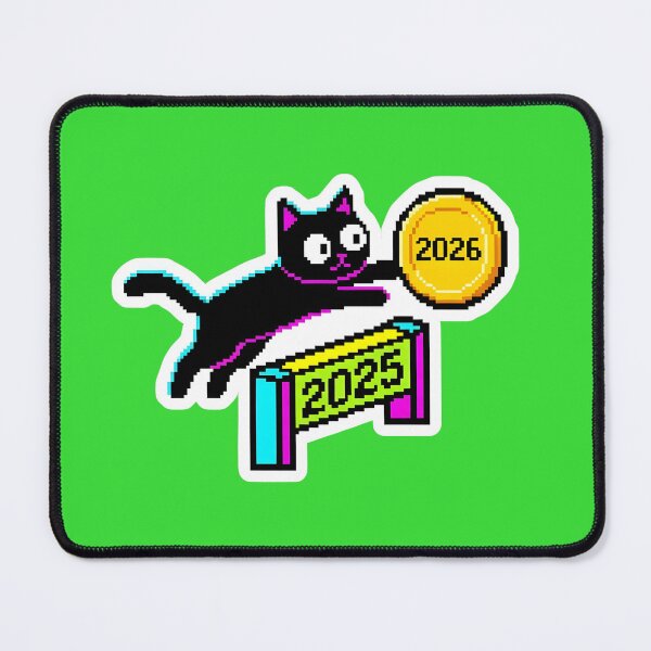 Item preview, Happy New Year 2026 Pixel Art Cat designed and sold by Abdeelol.