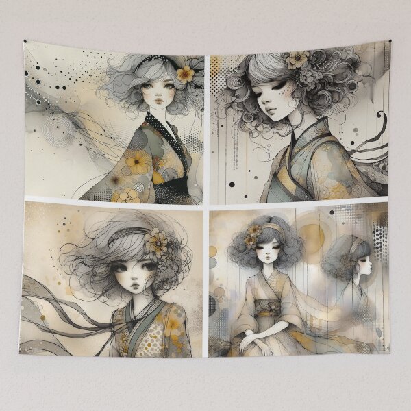 Item preview, Vintage Charm Girl designed and sold by Beyondnote-Art.