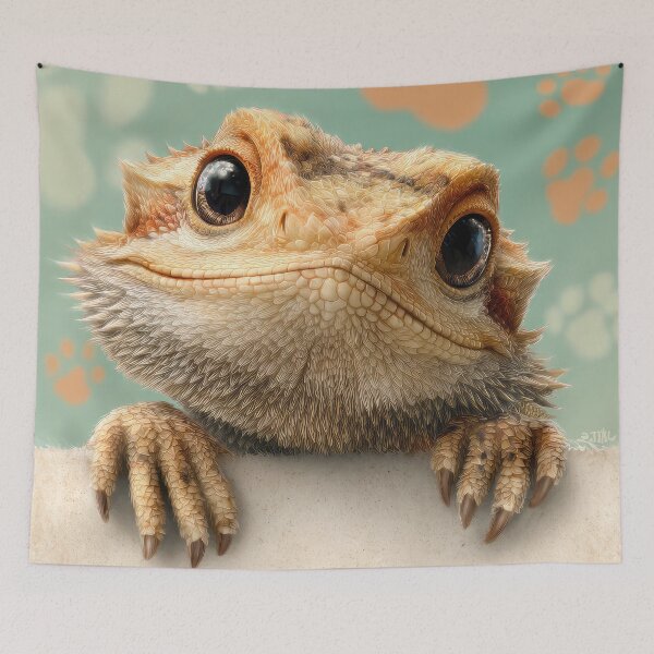 Item preview, Bearded Dragon Peeking over Wall 01 designed and sold by Elisabeth Lucas.