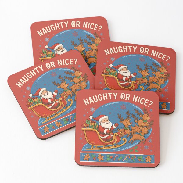 Item preview, Naughty or Nice? Vintage Santa Sleigh Christmas Illustration – Cute Holiday Design designed and sold by Sksticker991.