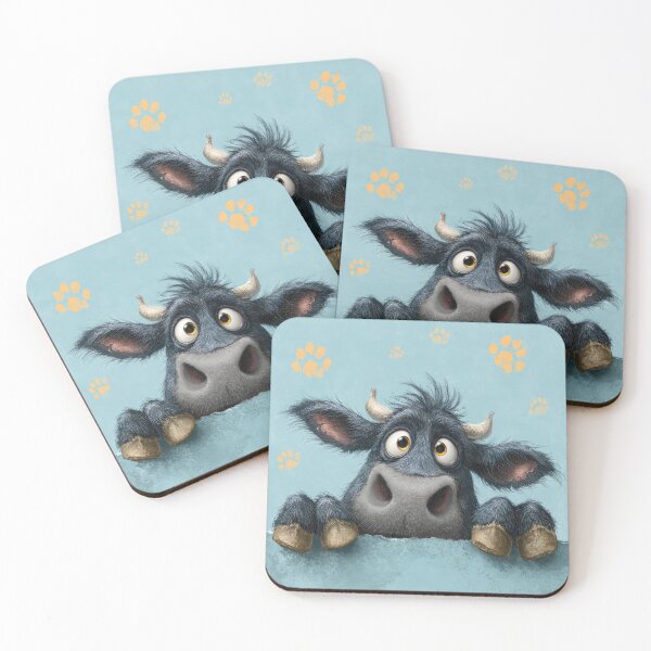 Item preview, Black Angus Cow Peeking over Wall 01 designed and sold by Elisabeth Lucas.