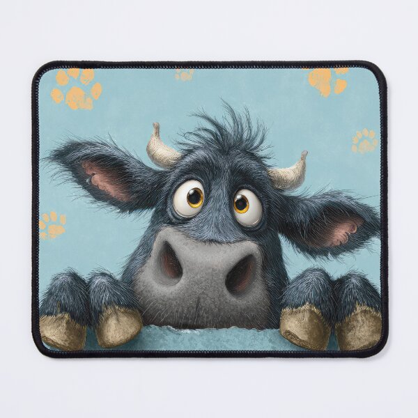 Item preview, Black Angus Cow Peeking over Wall 01 designed and sold by Elisabeth Lucas.