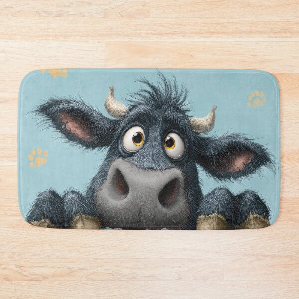Item preview, Black Angus Cow Peeking over Wall 01 designed and sold by Elisabeth Lucas.