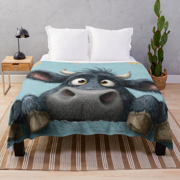 Item preview, Black Angus Cow Peeking over Wall 01 designed and sold by Elisabeth Lucas.