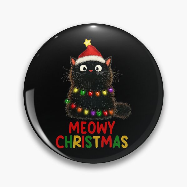 Item preview, Meowy Christmas Xmas Lights Black Cat Pajamas Family Funny Cat Owner designed and sold by jakaun.