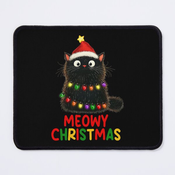 Item preview, Meowy Christmas Xmas Lights Black Cat Pajamas Family Funny Cat Owner designed and sold by jakaun.