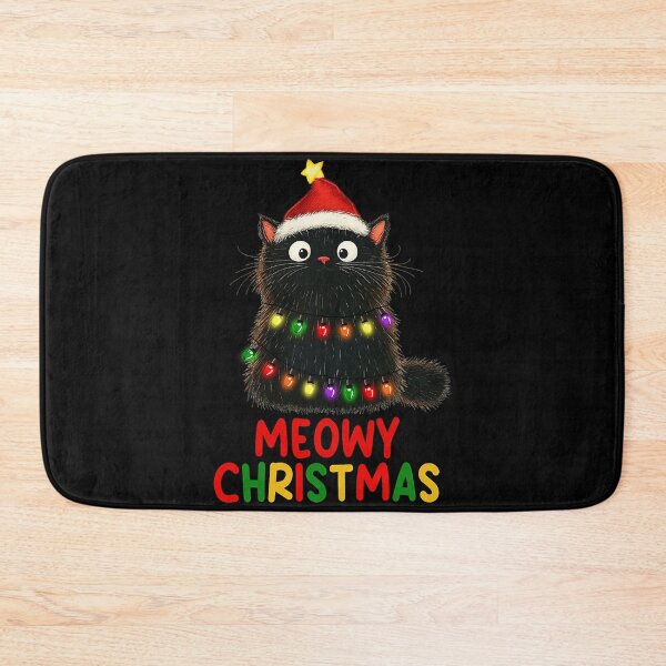 Item preview, Meowy Christmas Xmas Lights Black Cat Pajamas Family Funny Cat Owner designed and sold by jakaun.
