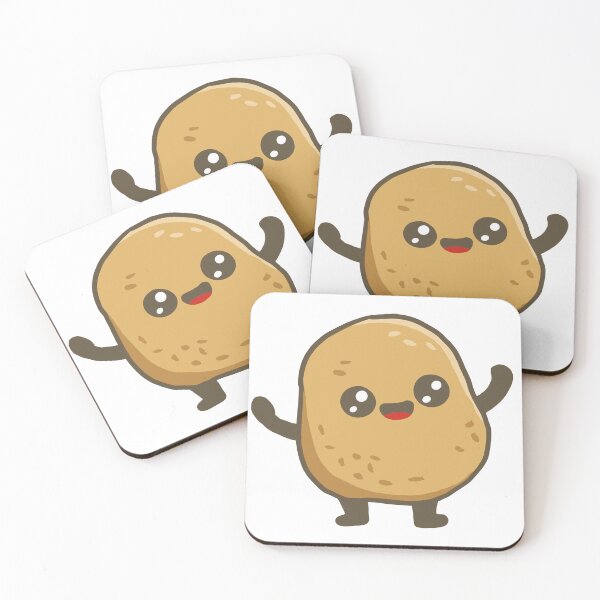 Item preview, Cute Kawaii Waving Potato Cartoon Illustration - Happy Spud Graphic Design designed and sold by Potattoo.