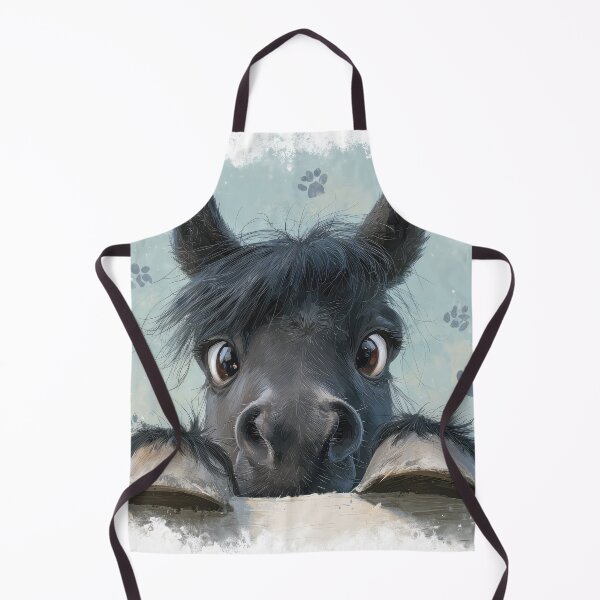 Item preview, Friesian Horse Peeking over Wall 01 designed and sold by Elisabeth Lucas.