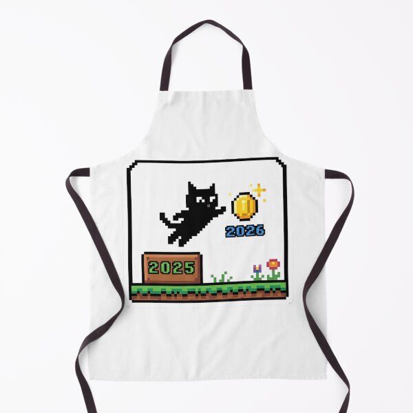 Item preview, Happy New Year 2026 Pixel Cat - Gold Coin Gamer designed and sold by Abdeelol.