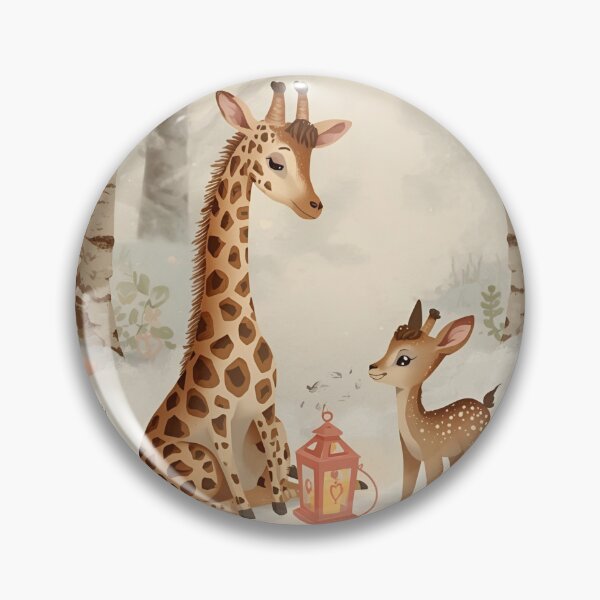 Item preview, Valentine’s Giraffe & Fawn Couple • Whimsical Heart Charm Prep Art designed and sold by WildlifeWhimsy.