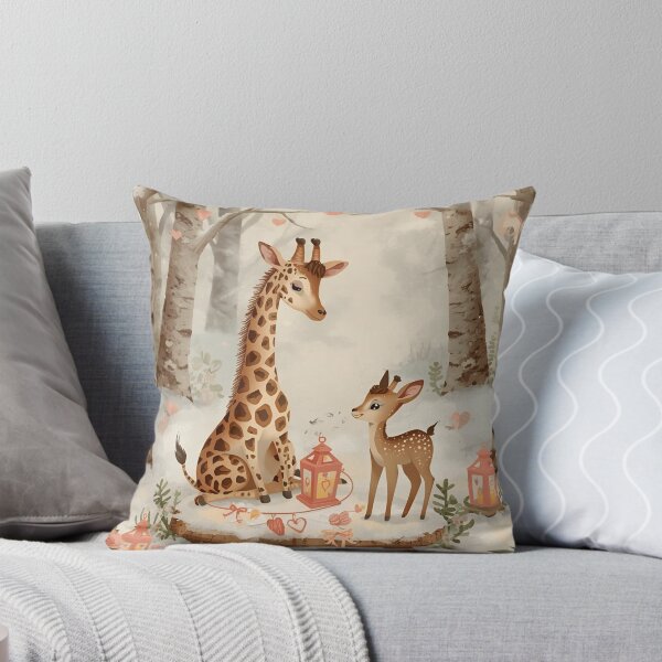 Item preview, Valentine’s Giraffe & Fawn Couple • Whimsical Heart Charm Prep Art designed and sold by WildlifeWhimsy.