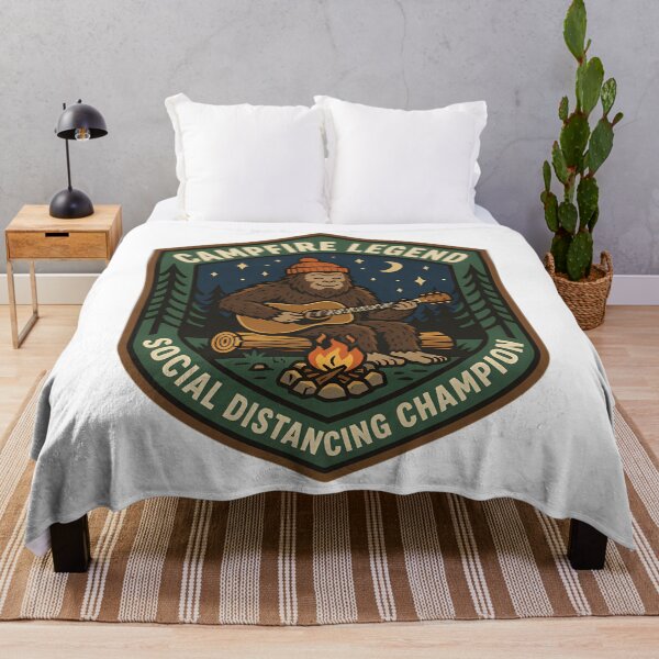 Item preview, Funny Bigfoot Playing Guitar Camping Retro Patch designed and sold by Mason-Pride.