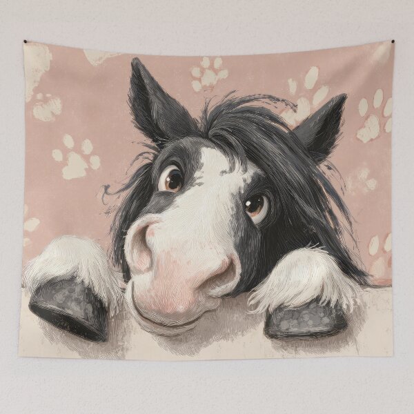 Item preview, Gypsy Vanner Peeking over Wall 01 designed and sold by Elisabeth Lucas.