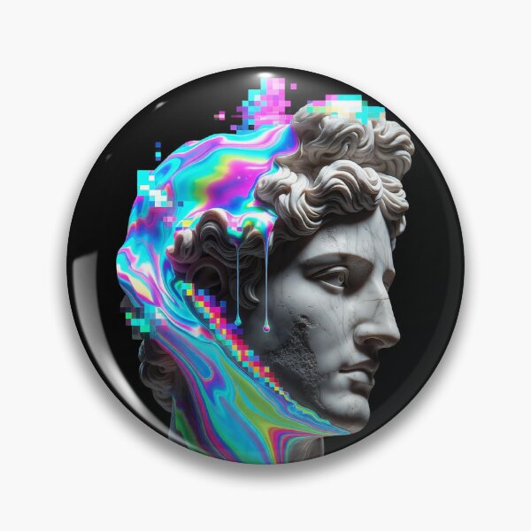 Item preview, Psychedelic Greek Bust – Digital Glitch Art designed and sold by str33ty.ltd.