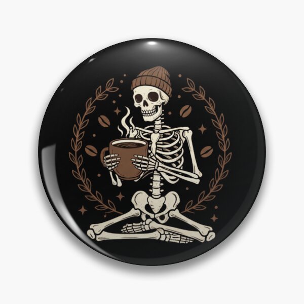 Item preview, Skeleton Drinking Coffee in Lotus Pose designed and sold by GALLERYCREATOR.