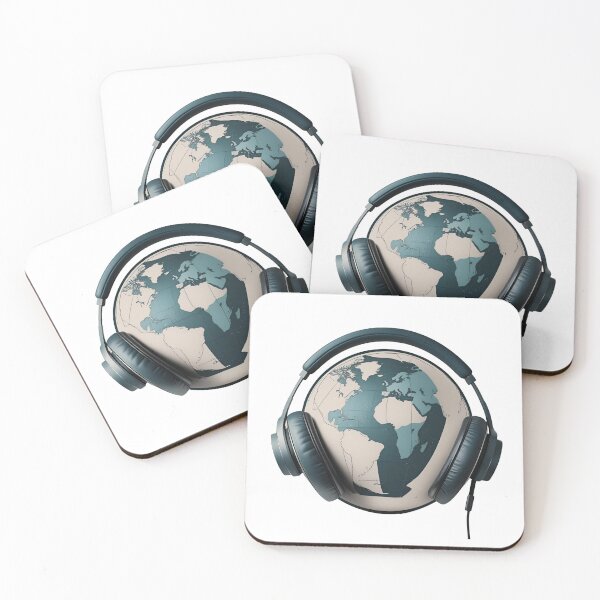 Item preview, World Listening to Music – Global Headphones Illustration designed and sold by KentonDesignsUK.