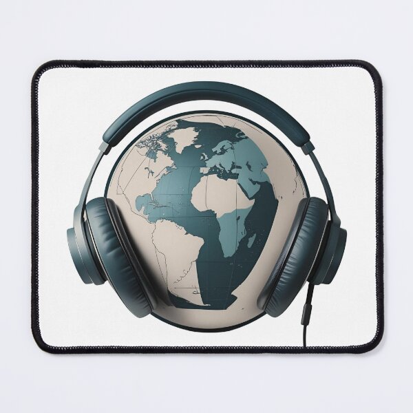 Item preview, World Listening to Music – Global Headphones Illustration designed and sold by KentonDesignsUK.