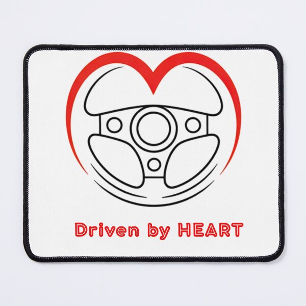 Item preview, Driven by Heart – Minimal Steering Wheel Heart Design for Car Lovers designed and sold by DK-ONE.