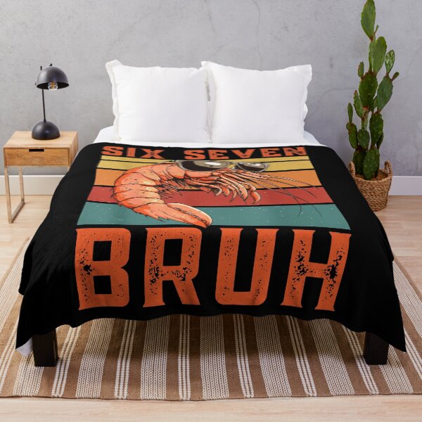 Item preview, Retro Shrimp "Six Seven Bruh" Funny T-Shirt designed and sold by LashondaGreen89.
