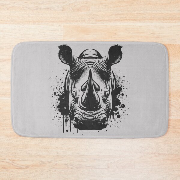 Item preview, Rhino Strength – High-Contrast Ink Drips designed and sold by MvuuStudio.