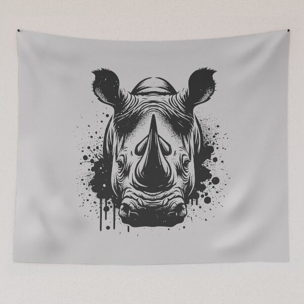 Item preview, Rhino Strength – High-Contrast Ink Drips designed and sold by MvuuStudio.
