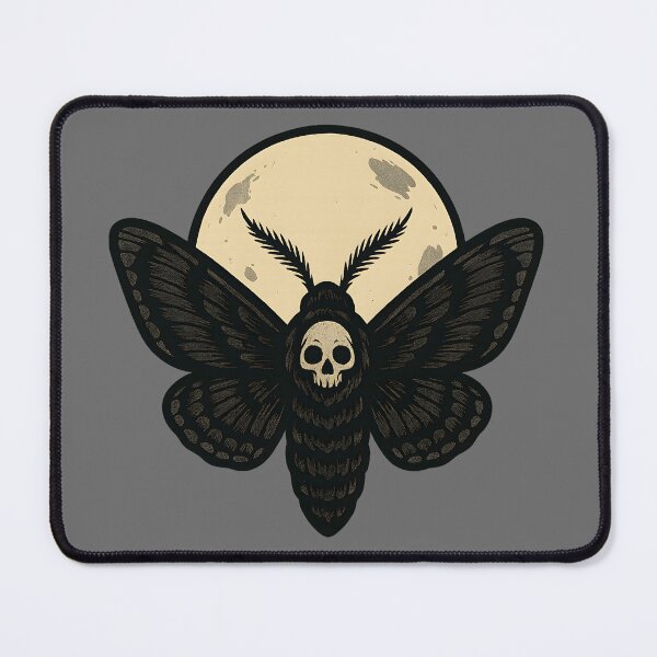 Item preview, Death’s Head Moth with Skull – Gothic Occult Moon Illustration designed and sold by The Spooky Duck.