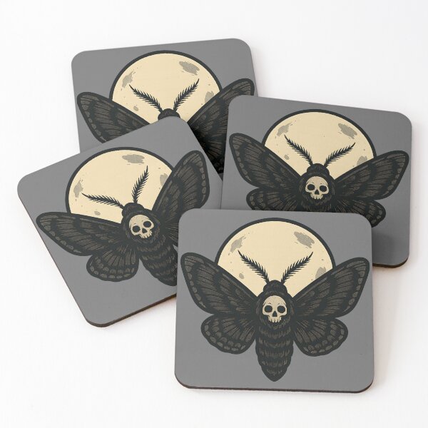 Item preview, Death’s Head Moth with Skull – Gothic Occult Moon Illustration designed and sold by The Spooky Duck.