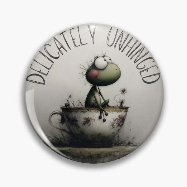 Item preview, Delicately Unhinged Frog in Vintage Teacup Sticker designed and sold by Ai Enchanted Art | Cottagecore • Whimsigoth • Aesthetic Designs.