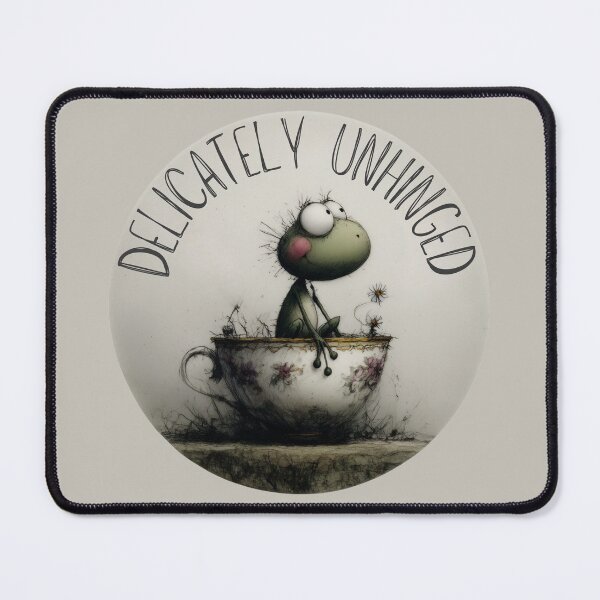 Item preview, Delicately Unhinged Frog in Vintage Teacup Sticker designed and sold by Ai Enchanted Art | Cottagecore • Whimsigoth • Aesthetic Designs.