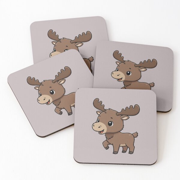 Item preview, Cute Baby Moose Cartoon With Big Eyes designed and sold by LightArt25.