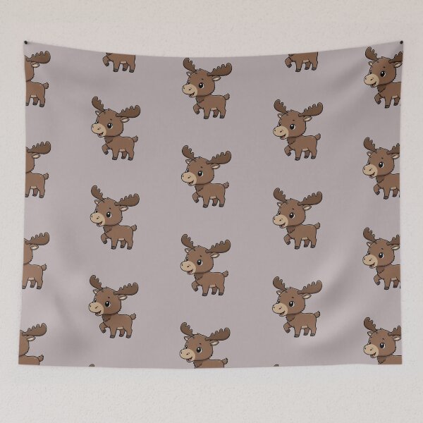 Item preview, Cute Baby Moose Cartoon With Big Eyes designed and sold by LightArt25.