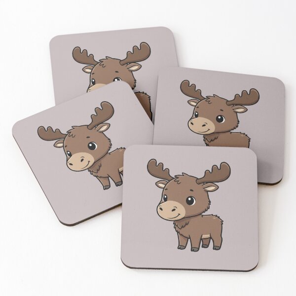 Item preview, Cute Baby Moose Cartoon With Big Eyes designed and sold by LightArt25.