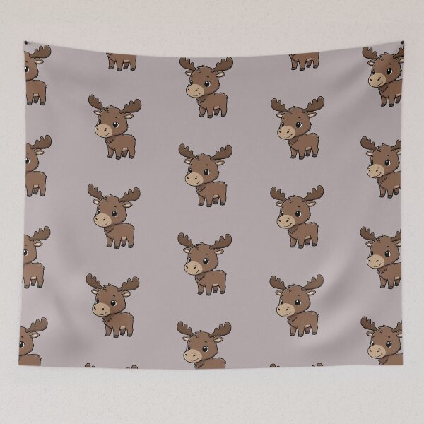 Item preview, Cute Baby Moose Cartoon With Big Eyes designed and sold by LightArt25.