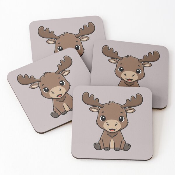 Item preview, Cute Baby Moose Cartoon With Big Eyes designed and sold by LightArt25.