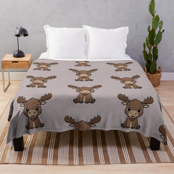 Item preview, Cute Baby Moose Cartoon With Big Eyes designed and sold by LightArt25.