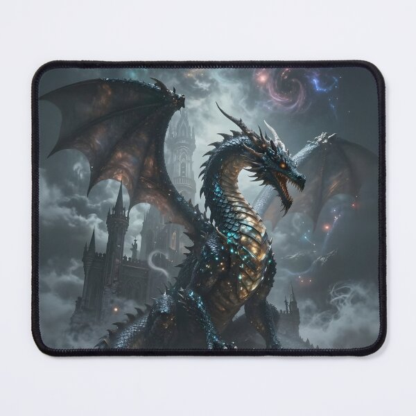 Item preview, Ancient Dragon Made of Obsidian and Glowing Bioluminescent Veins designed and sold by Wiss2Arts.